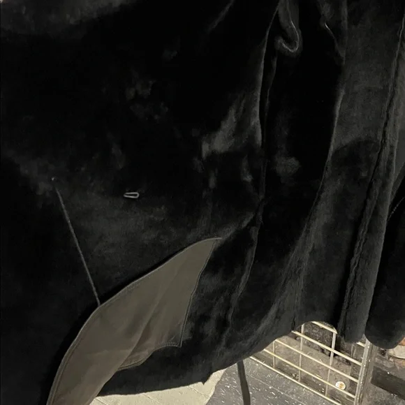L.K. Bennet CT Amberly Black 100% Sheepskin/Shearling Coat Jacket- size Small